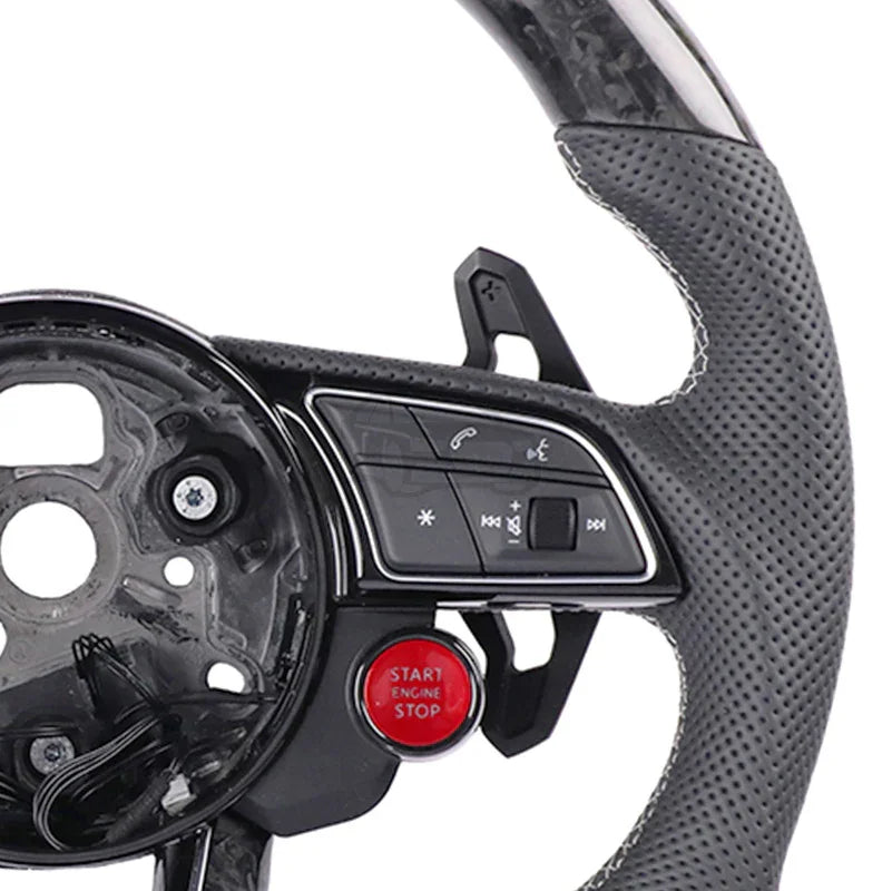 2-button kit carbon fiber steering wheel for Audi A3 8Y A4 B9 RS3 RS4 with multi-function buttonsforLamborghini paddles RS5 RS6
