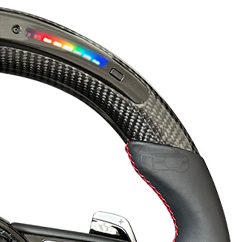 2024 New】Custom Forged Carbon Fiber Steering Wheel with Shift Light for Audi A3 A4 A5 S3 S4 S5 RS3 RS4 RS5 2016-2020 Models