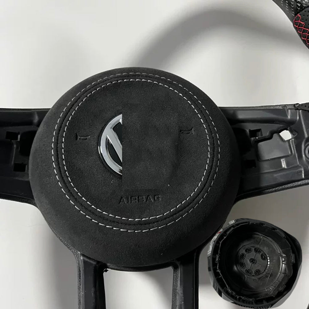 For Golf 7 7.5 GTI GTD GTE R 2013-2020 Polo GTI Tiguan Passat DSG shell culeather and Alcantara Horn cover、steering wheel cover