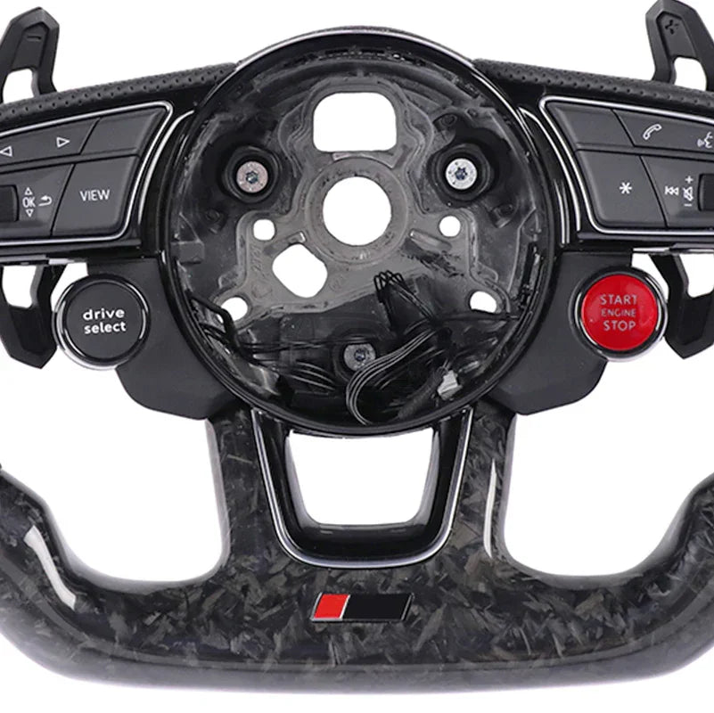 2-button kit carbon fiber steering wheel for Audi A3 8Y A4 B9 RS3 RS4 with multi-function buttonsforLamborghini paddles RS5 RS6