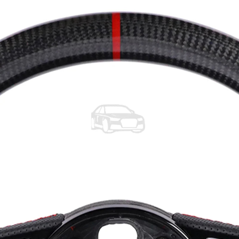 Carbon fiber car steering wheel full set for Audi A4B9 A3 A5 S5 with buttons and frame, half punched holes, auto parts