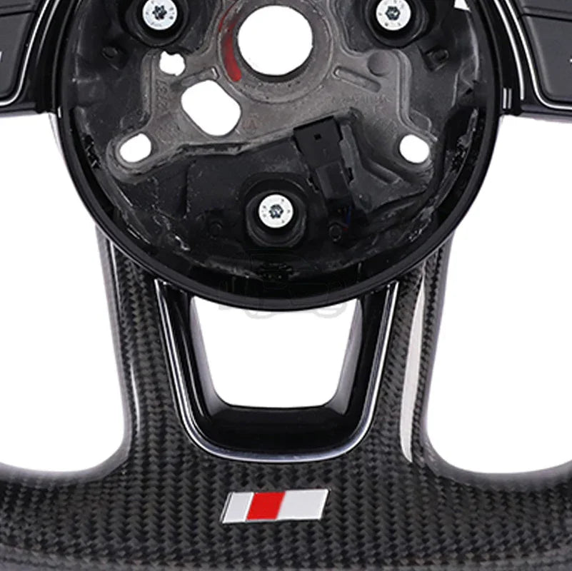 Carbon fiber car steering wheel full set for Audi A4B9 A3 A5 S5 with buttons and frame, half punched holes, auto parts