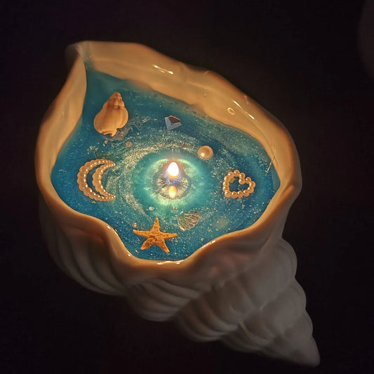 Ocean-scented aromatherapy candle    Seashell candle    Shell candle