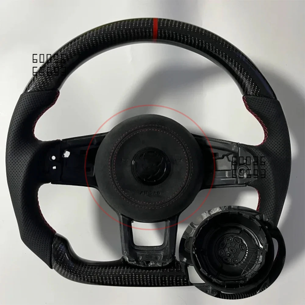 For Golf 7 7.5 GTI GTD GTE R 2013-2020 Polo GTI Tiguan Passat DSG shell culeather and Alcantara Horn cover、steering wheel cover