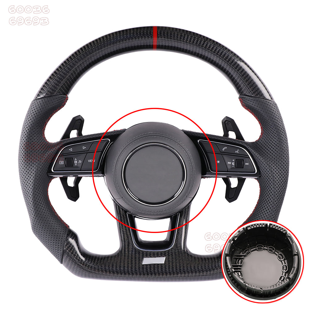 For Audi A3、A4、 A5 、A6、 A7 、A8、Q3、Q5、Q7、Q8、R8、TT，shell culeather and Alcantara Horn cover、steering wheel covers   Suture color can be customized