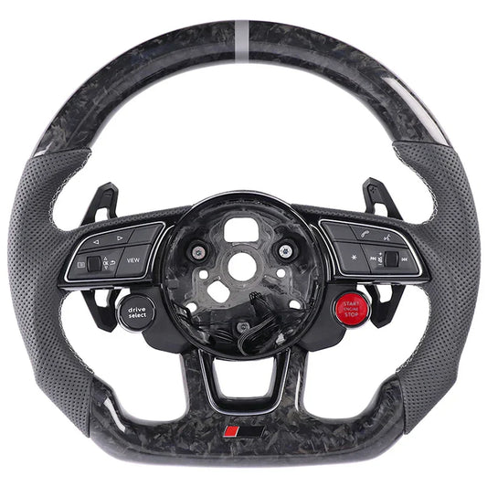 2-button kit carbon fiber steering wheel for Audi A3 8Y A4 B9 RS3 RS4 with multi-function buttonsforLamborghini paddles RS5 RS6