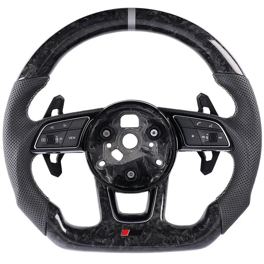 foraudi a3 a4 b9 a5 s5 steering wheel lamborg paddles addle shifter Carbon fiber forged With function buttons and black frame