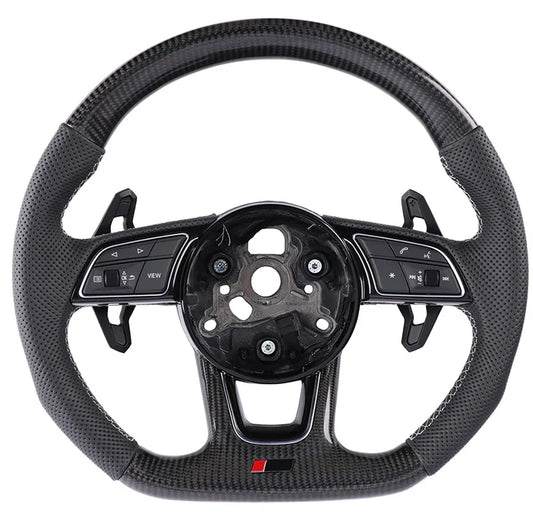 Carbon fiber car steering wheel suitable for Audi A4B9 A3 A5 S5 Lamborghini shift paddles with function keys and auto parts