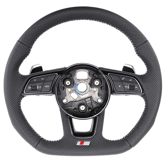 for Audi A5 A4B9 A3 S5 silver edge shift paddles. With function keys and black frame, fully perforated. Auto parts white line