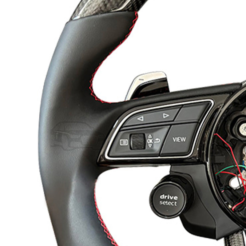2024 New】Custom Forged Carbon Fiber Steering Wheel with Shift Light for Audi A3 A4 A5 S3 S4 S5 RS3 RS4 RS5 2016-2020 Models