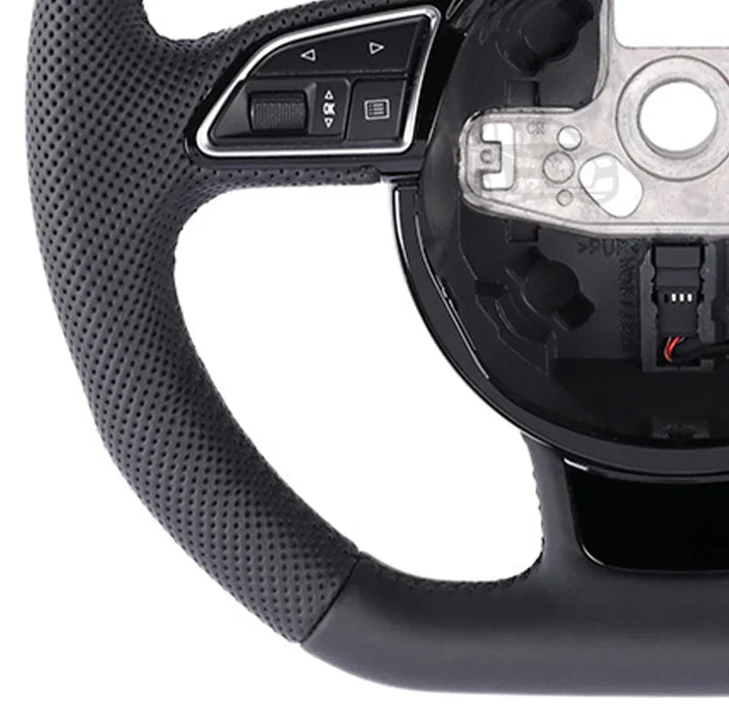 4L0951523D Suitable for Audi B8PA Q3 Q5 SQ5 A4L Q7 A3 S5 S4, semi-perforated sports leather steering wheel white line, autoparts