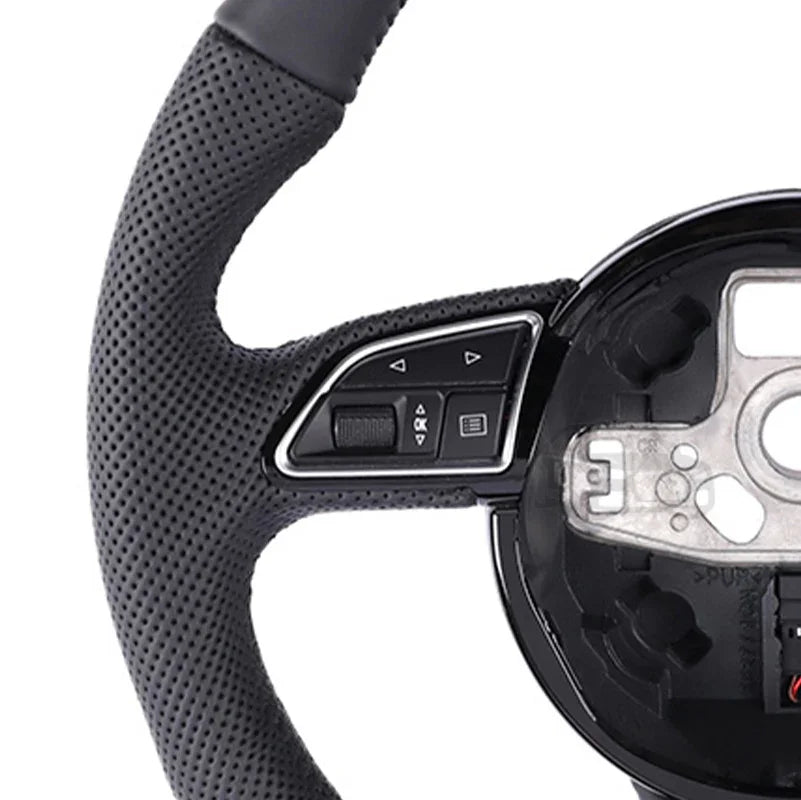 4L0951523D Suitable for Audi B8PA Q3 Q5 SQ5 A4L Q7 A3 S5 S4, semi-perforated sports leather steering wheel white line, autoparts