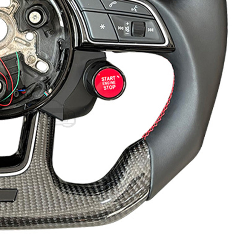 2024 New】Custom Forged Carbon Fiber Steering Wheel with Shift Light for Audi A3 A4 A5 S3 S4 S5 RS3 RS4 RS5 2016-2020 Models