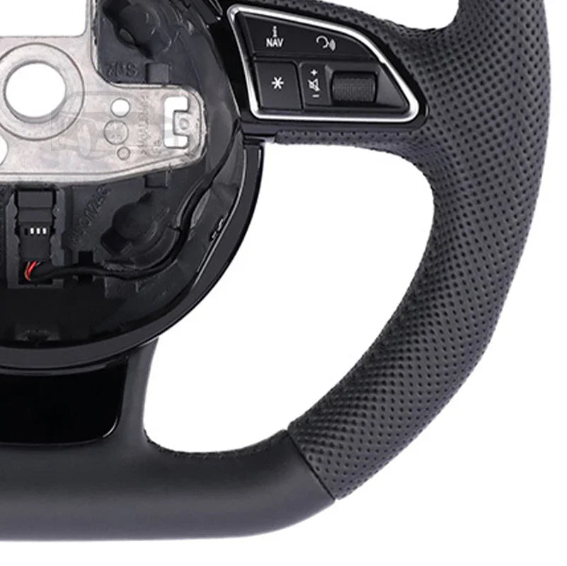 4L0951523D Suitable for Audi B8PA Q3 Q5 SQ5 A4L Q7 A3 S5 S4, semi-perforated sports leather steering wheel white line, autoparts