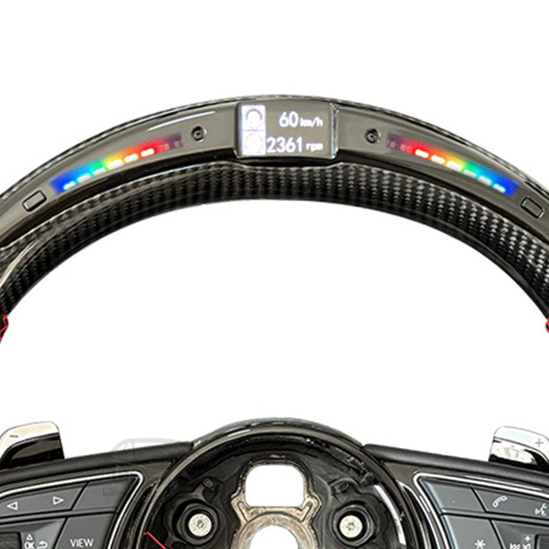 2024 New】Custom Forged Carbon Fiber Steering Wheel with Shift Light for Audi A3 A4 A5 S3 S4 S5 RS3 RS4 RS5 2016-2020 Models